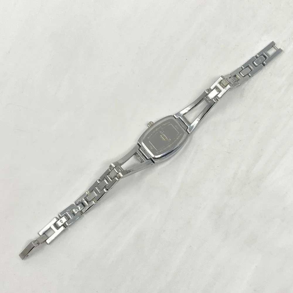 Armitron Watch Women 18mm Silver Tone Crystals Bling MOP Dial New Battery 6.5